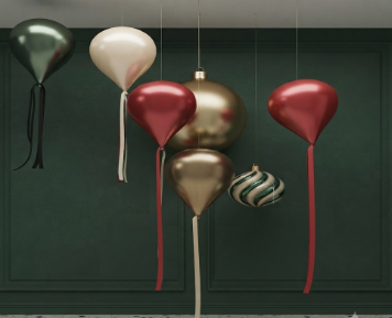 BOLA TIPO BALON NAVIDEÑO LISO 20*35CM