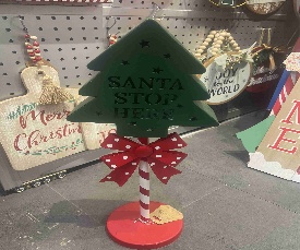 POSTE LATAO DECORATIVO NAVIDEÑO ARBOL 19*14*54CM