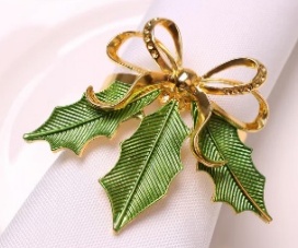 ANILLO PARA SERVILLETA HOJA NAVIDEÑO