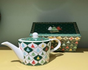 TETERA 1250ML PORCELANA ARBOL NAVIDEÑO