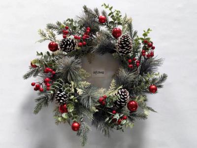 GUIRNALDA NAVIDEÑO REDONDO CON FRUTAS ROJAS 50CM