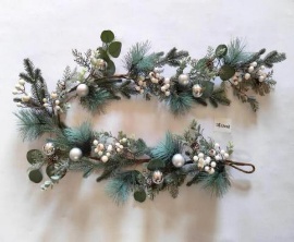 FESTAO NAVIDEÑOS FOLLAJEC/PINO EUCALIPTO PLATA CON BEIJE 153CM