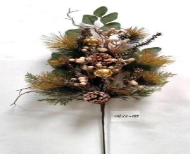 ACABAMENTO NAVIDEÑO 77CM RAMA DORADO CON PINO