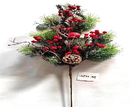 ACABAMENTO NAVIDEÑO 75CM CON FRUTOS ROJOS Y PINO