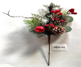 ACABAMENTO NAVIDEÑO 40CM CON FRUTOS ROJOS Y PINO