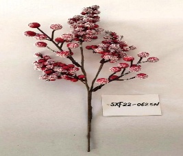 ACABAMENTO RAMA CON FRUTOS ROJOS 30CM NEVADO
