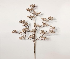 ACABAMENTO RAMA CHAMPAGNE FRUTOS PERLADOS 66CM