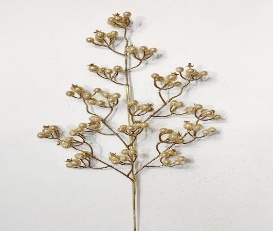 ACABAMENTO RAMA DORADO FRUTOS PERLADOS 66CM