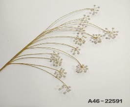ACABAMENTO NAVIDEÑO RAMA 88CM CON PERLAS