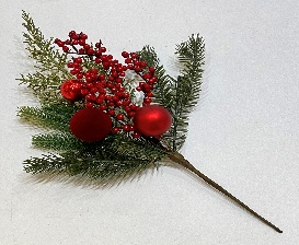 ACABAMENTO FOLLAJE NAVIDEÑO FRUTO ROJO 38CM
