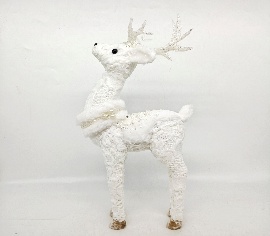 CIERVO DECORATIVO NAVIDEÑO 18*9*45CM BLANCO
