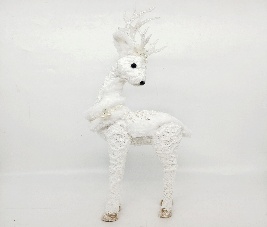 CIERVO DECORATIVO NAVIDEÑO 18*9*45CM BLANCO