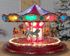 VILLA NAVIDEÑO DECORATIVO CARRUSEL CON LUZ 44*44*42cm