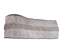CINTA NAVIDEÑA DECORATIVA BLANCO AVELUDADO CON ESTRAS 8.9CM*9M