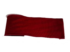 CINTA NAVIDEÑA DECORATIVA AVELUDADA TIPO CORDEROI 6.3CM*9M ROJO