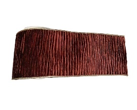 CINTA NAVIDEÑA DECORATIVA AVELUDADA TIPO CORRUGADO 6.3CM*9M MARROM