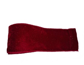 CINTA NAVIDEÑA DECORATIVA ROJO BORDO 8.9*9M AVELUDADO