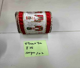 CINTA DECORATIVO 8.9CM*9M NAVIDEÑO ROJO CON DISEÑO CASCANUECES