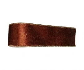 CINTA NAVIDEÑA DECORATICA MARRON LISO 6.3CM*9M