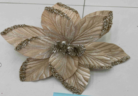 FLOR DECORATIVO NAVIDEÑO DORADO 30CM