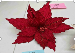 FLOR NAVIDEÑO DECORATIVO 32CM ROJO