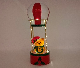 GLOBO AEREO CON OSO DECORATIVO NAVIDEÑO CON LUZ 11.5*11.5*37CM