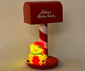 POSTE BUZON DECORATIVO NAVIDEÑO CON OSO LATAO 13.5*13*30CM CON LUZ