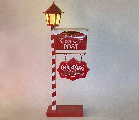 POSTE FAROL CON CARTEL CON LUZ LED 31.5*14*92CM