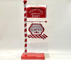 POSTE BUZON DECORATIVO NAVIDEÑO CON CARTEL LATAO 21*14*77.5CM