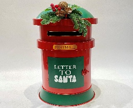 POSTE BUZON DECORATIVO NAVIDEÑO 23.5*23.5*44.5CM