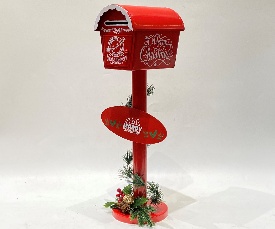 POSTE BUZON CASA PAJARITO 25*18*64.5CM NAVIDEÑO DECORATIVO