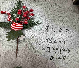 ACABAMENTO NAVIDEÑO FOLLAGE 35CM CON FRUTOS ROJOS