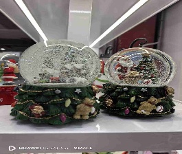 BOLA CRISTAL NAVIDEÑO VILLA 11*11*16cm