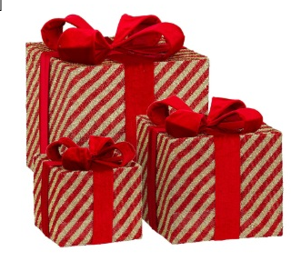 CAJA NAVIDEÑO 3PC 15/20/25CM CON LUZ