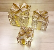 CAJA NAVIDEÑO 3PC 15/20/25CM CON LUZ