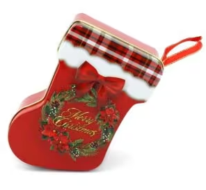 NAVIDEÑO CAJA DE LATA 1PC MOD BOTA DECORATIVO COLGANTE 13*5*4CM