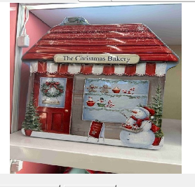 CAJA DE LATA 1PC DECORATIVO MOD CASA NAVIDEÑO