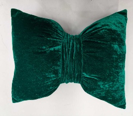FUNDA PARA ALMOFADA 30*50CM NAVIDEÑO VERDE AVELUDADO MOD.LAZO