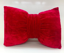 FUNDA PARA ALMOFADA 30*50CM NAVIDEÑO ROJO AVELUDADO MOD.LAZO