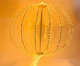 lámpara de alambre de cobre - bola de sandía - 50CM - beige