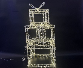CAJAS DE REGALO NAVIDEÑOS ACRILICO CON LUZ LED 3PC 20*20*30CM/25*25*25CM /30*30*30CM