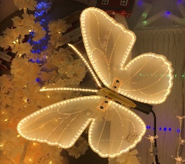 MARIPOSA DECORATIVO NAVIDEÑO 40CM CON LUZ LED