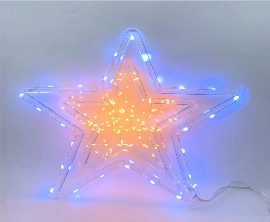ESTRELLA DECORATIVO NAVIDEÑO SOPORTE DE PLASTICO LUZ LED 42.5CM
