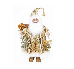 BONECO PAPA NOEL ROPA DORADA DECORATIVO NAVIDEÑO 45CM