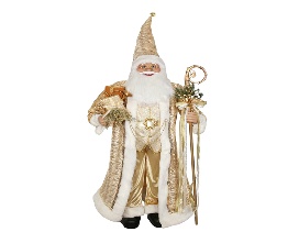 BONECO PAPA NOEL ROPA DORADA DECORATIVO NAVIDEÑO 150CM
