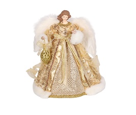 PUNTERA PARA ARBOL NAVIDEÑO ANGEL BEIJE C/ DORADO 40CM