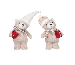 OSO NAVIDEÑO 1PC DECORATIVO BEIJE MOD MIXTOS 40CM