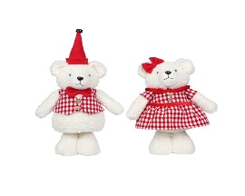 OSO NAVIDEÑO 1PC DECORATIVO BEIJE MOD MIXTOS 36CM