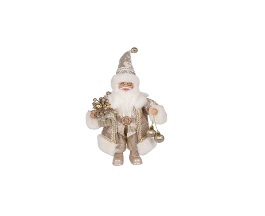 BONECO PAPA NOEL 30CM DECORATIVO NAVIDEÑO CHAMPAGNE