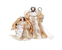 SAGRADA FAMILIA DECORATIVO NAVIDEÑO DORADO CON BEIJE 40CM